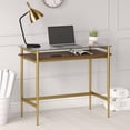 thumbnail image 2 of Evelyn&Zoe Mid-Century Modern 36" Wide Brass/Walnut Home Office, 2 of 7