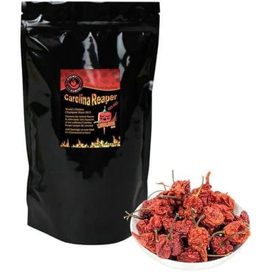 Fiery Farms Poivrons Entiers Séchés Carolina Reaper Rouges en Gousses 1 Kg/2,2 Lb