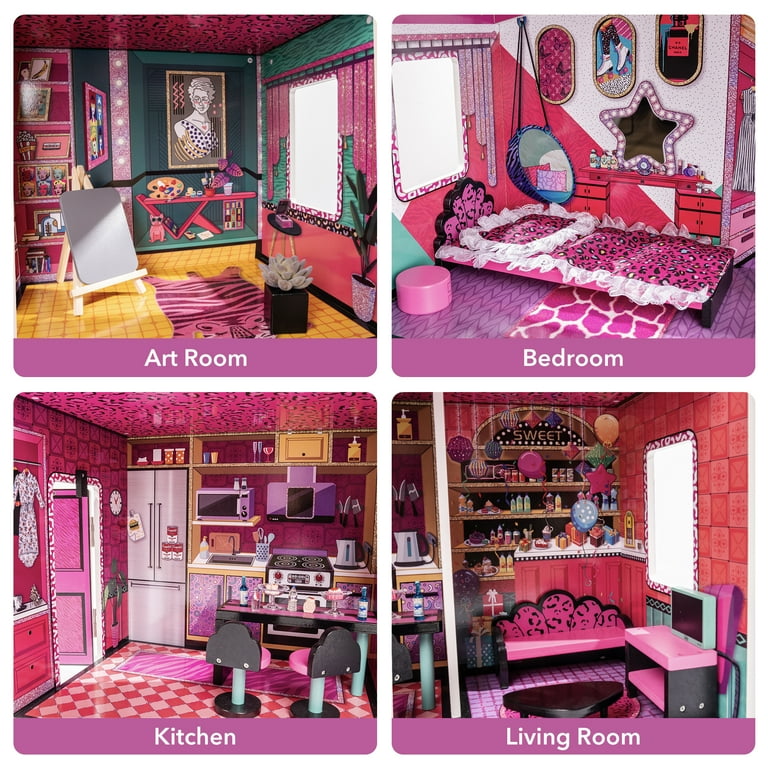 Vintage 90's wooden Dollhouse for Kids, Great Gift for Christmas