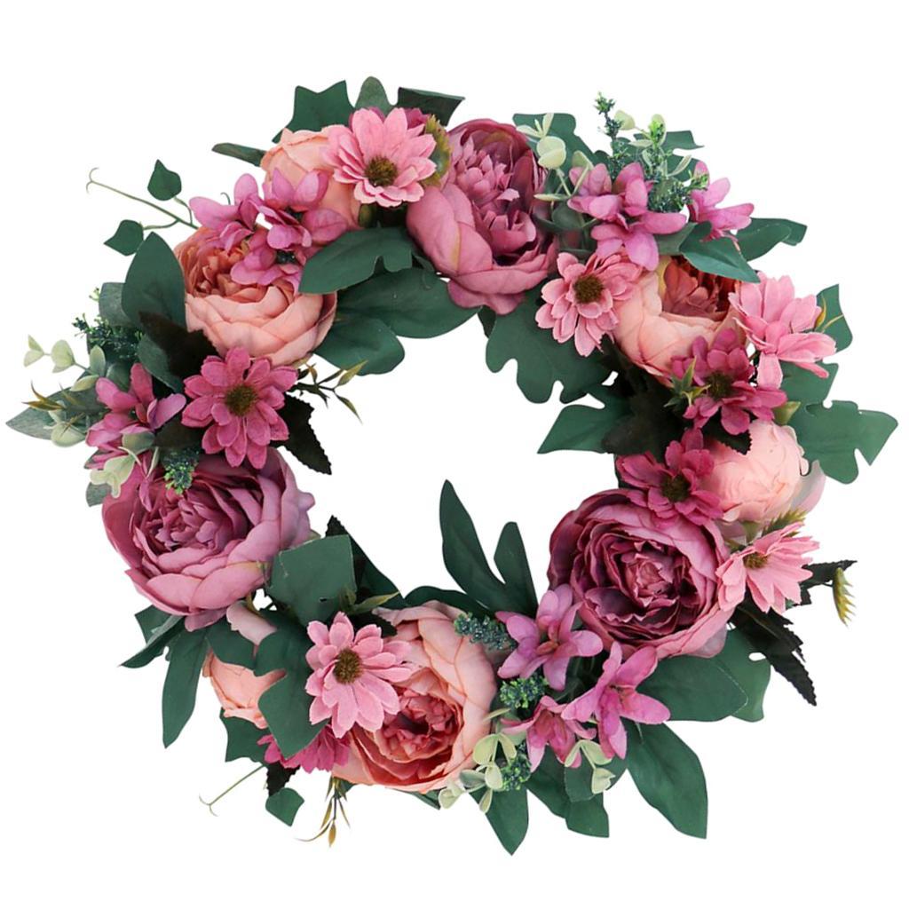 Artificial Peony Flower Door Wreath Wedding Rattan Blossom Garland