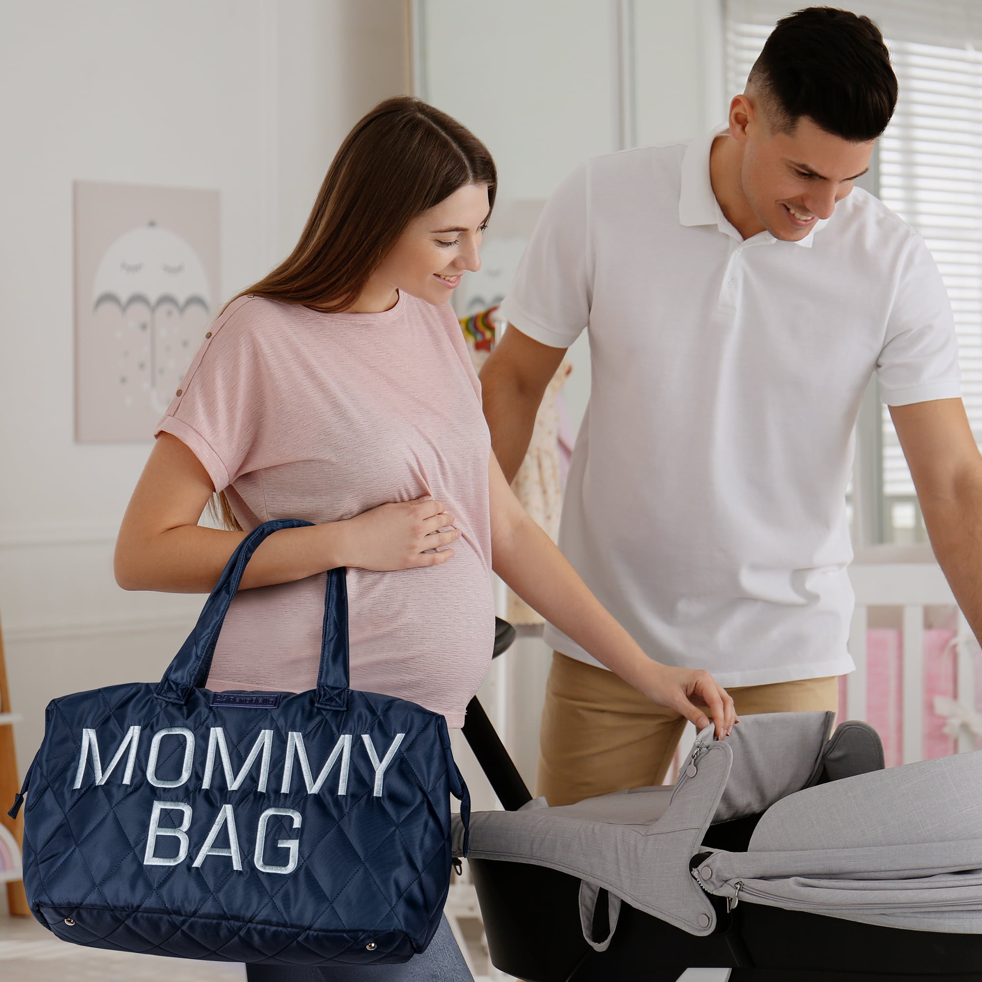Perabella Mommy Bag for Hospital, Mom Bag Diaper Bag Tote, Mommy Hospital Bag, Mom Hospital Bags for Labor and Delivery Essentials, Maternity Bag for
