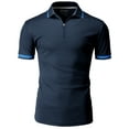 thumbnail image 2 of H2H Mens Active Slim Fit Cool Dry Cool-Pass Short Sleeve Polo T-Shirts NAVY US 3XL/ASIA 4XL (CMTTS281), 2 of 6