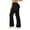 Black, variant on Women's Cargo Flare Pants, Solid Color Stretch Bootcut Trousers with Side Cargo Pockets