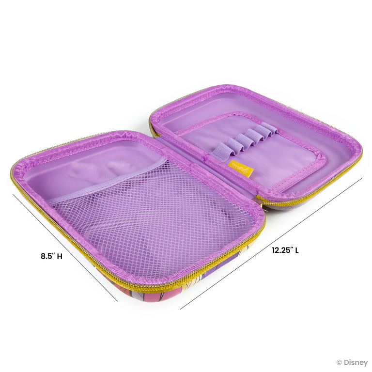 Disney Princess Pencil Case, Hard Case Supply Box with Zipper Closure, Multi Color