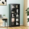 thumbnail image 2 of Display Cabinet-71 Inches 4 Adjustable Shelves Curio Cabinets with Locking Glass Doors Display Case for Collectibles, Cosmetics, Hydroponics, Books (Black,Assemble Required), 2 of 7