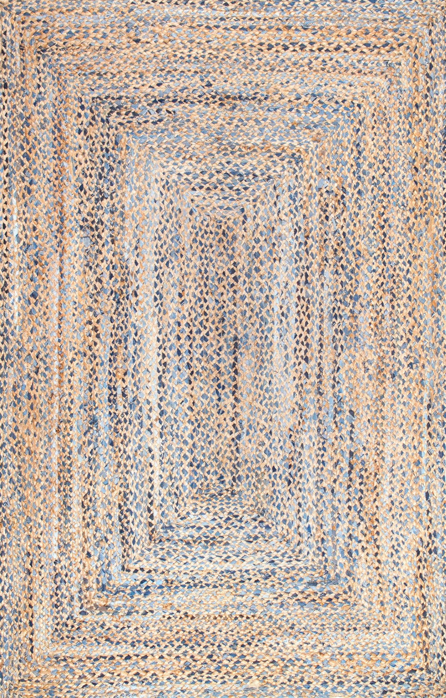 nuLOOM Eliz Hand Braided Jute Accent Rug, 2' x 3', Blue