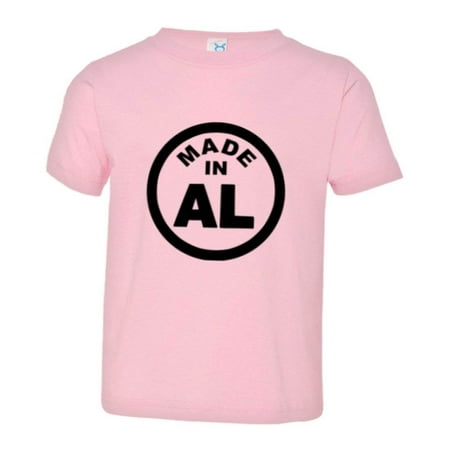 

PleaseMeTees™ Toddler From Born Made In Alabama AL Logo Label Tag HQ Tee