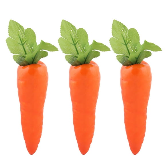Kitchen Dining Table Decor Artificial Carrot Design Vegetable Mold Orange 3pcs for Christmas