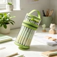 thumbnail image 3 of Clearance Under $2, 1 Pack Clear Pencil Case or Makeup Bag, Large Capacity Cylindrical Pouch, Exam-Approved Stationery Organizer with Handle, 17.5*9cm(B), 3 of 4