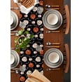thumbnail image 2 of Halloween Table Runner 90 Inches, Spooky Pumpkins Horror Bat Black Orange Bed Runner Dresser Scarves Tabletop for Indoor Outdoor Parties/Ceremony/Banquet, 13" x 90", 2 of 8