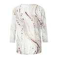 thumbnail image 5 of Uootdi Sleeves Trendy Casual Shirt Abstract Pattern Tee for Daily Wear Office Outfits Multi Color Options White Womens Tops, 5 of 9