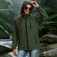 thumbnail image 2 of BONIXOOM Women Jacket, Hooded Zip Jacket Color Block with Secure Pockets for Outdoor Army Green S-2XL, 2 of 8