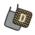 thumbnail image 2 of Carolines Treasures CJ1057-DPTHD Letter D Chevron Navy Blue and Gold Pair of Pot Holders, 7.5HX7.5W, multicolor, 2 of 2