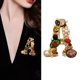 thumbnail image 2 of Crystal Pearl Inicial Broche chapado en oro esmalte de color Letra Broche Broche Joyería, 2 of 2