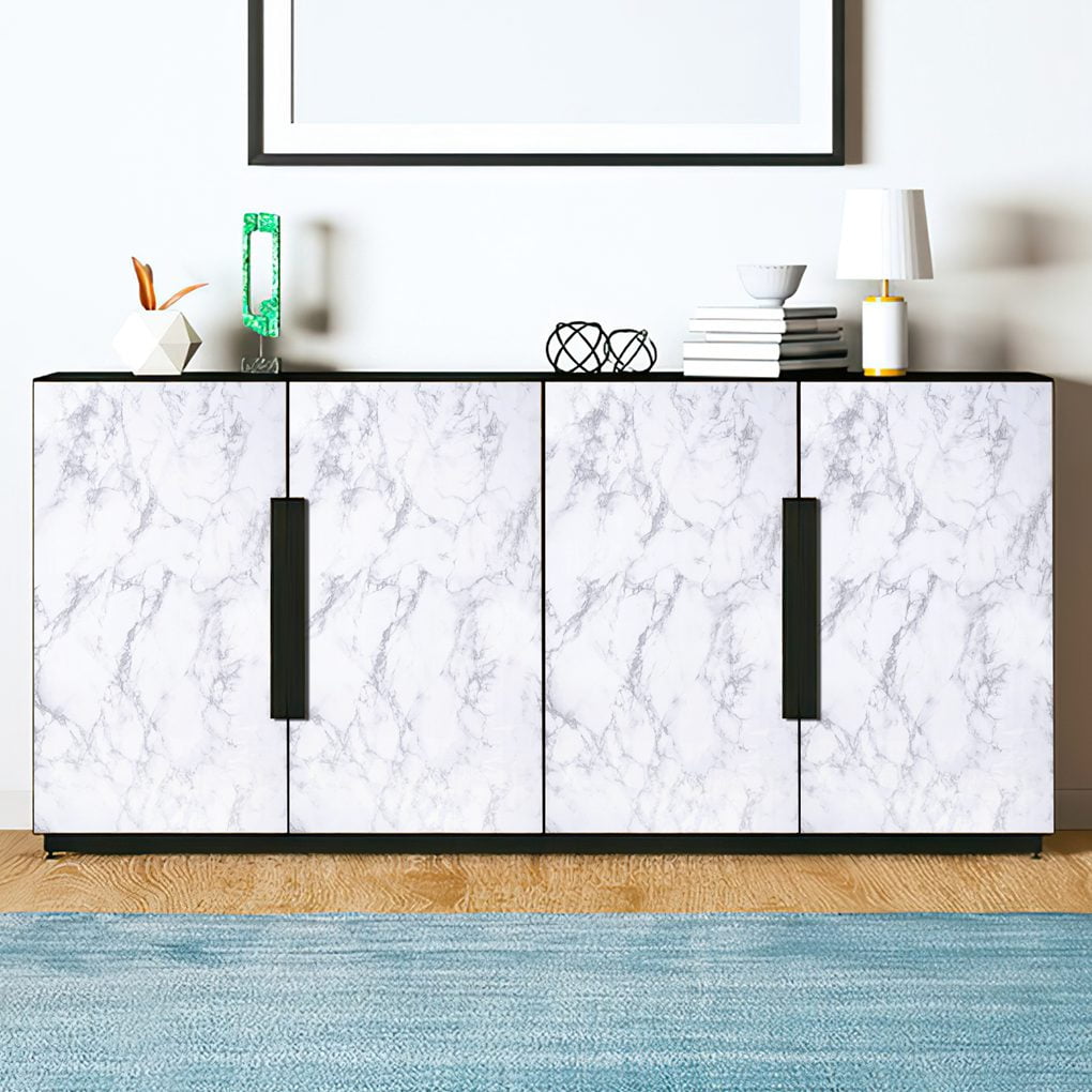 Arthome Marble Paper,23.6x200 inch Self Adhesive Wallpaper Waterproof Gloss PVC Vinyl, Oil Proof,White/Gray Granite Paper,Marble Vinyl Paper for Furniture Cover Surface,Countertop,Kitchen,Shelf Liner