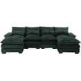 thumbnail image 6 of Tabaray Chenille U Shaped Sectional Sofa with Double Chaise, Emerald, 6 of 8