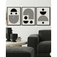 thumbnail image 2 of SHENIFY Bohemian Wall Decor Abstract Geometry Prints Round Wall Decor Living Room Bedroom Home Decor 11X14in3pcs Black Framed, 2 of 6