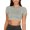 Green, variant on Womens Sports Bras Solid Color Washed And Frosted High Support Round Neck Short Sleeve Full Coverage Vest Underwear Yoga Everyday Bra Size S-L