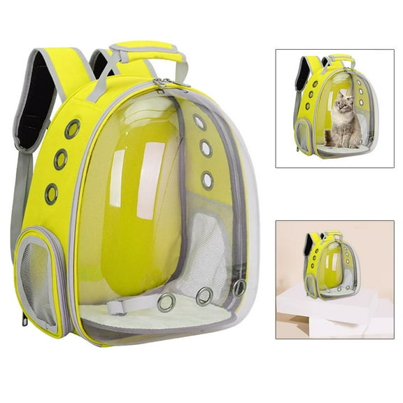 Portable Pet Travel Backpack, Breathable Cat Backpack Carrier for Dogs, Puppy , Waterproof, Transparent,  Rucksack , Yellow
