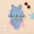 thumbnail image 7 of Younger Tree Toddler Baby Girls Summer Swimsuit Sleeveless Striped Swimwear Two-Piece Suit Beach Bikini for 3-4T, 7 of 7
