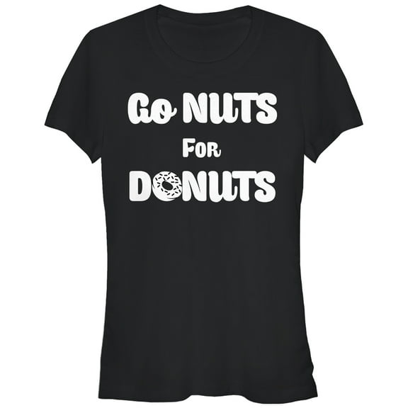 Junior's CHIN UP Go Nuts for Donuts  Graphic Tee Black Medium