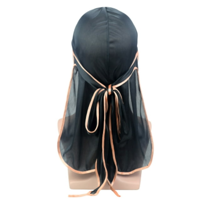 Tapa sedosa con capó de sombrero con la elasticidad de la manera larga elasticidad flexible ajustable para los ciclistas Hip-Hop Lovers Daily Decoration Black Rose Gold Edge Scienceny AP008480-07B