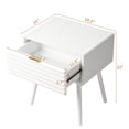 thumbnail image 6 of Solid Wood Nightstands with Drawers, Mid Century Modern Side Table, Small End Table Night Stand with Storage Drawer for Living Room, Bedroom, White, 6 of 7