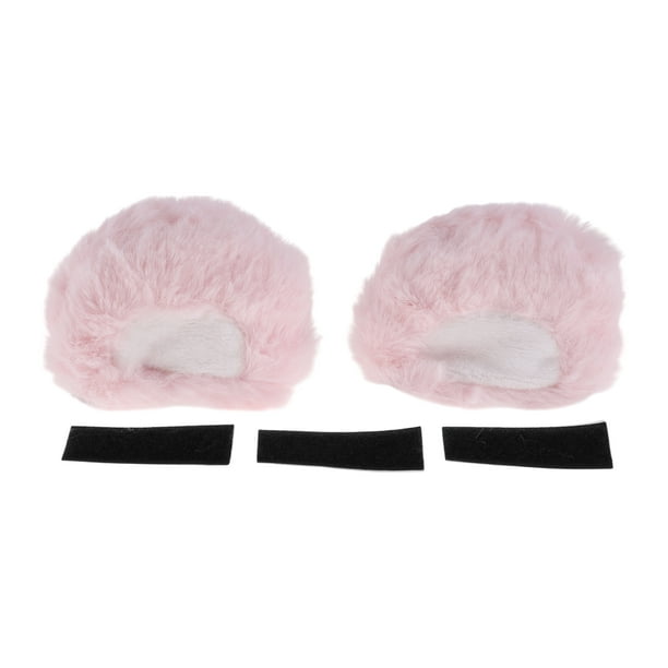 Accesorios para Casco de Motocicleta Decoración Orejas de Oso de Caramelo para Cascos de Motocicleta Bicicleta Esquí Rosa Peluche Sticker 1 Juego