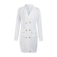 thumbnail image 4 of Robe Blazer pour Femme, Bureau, à Double Boutonnage, Manches Longues, Mini-Robe, 4 of 5