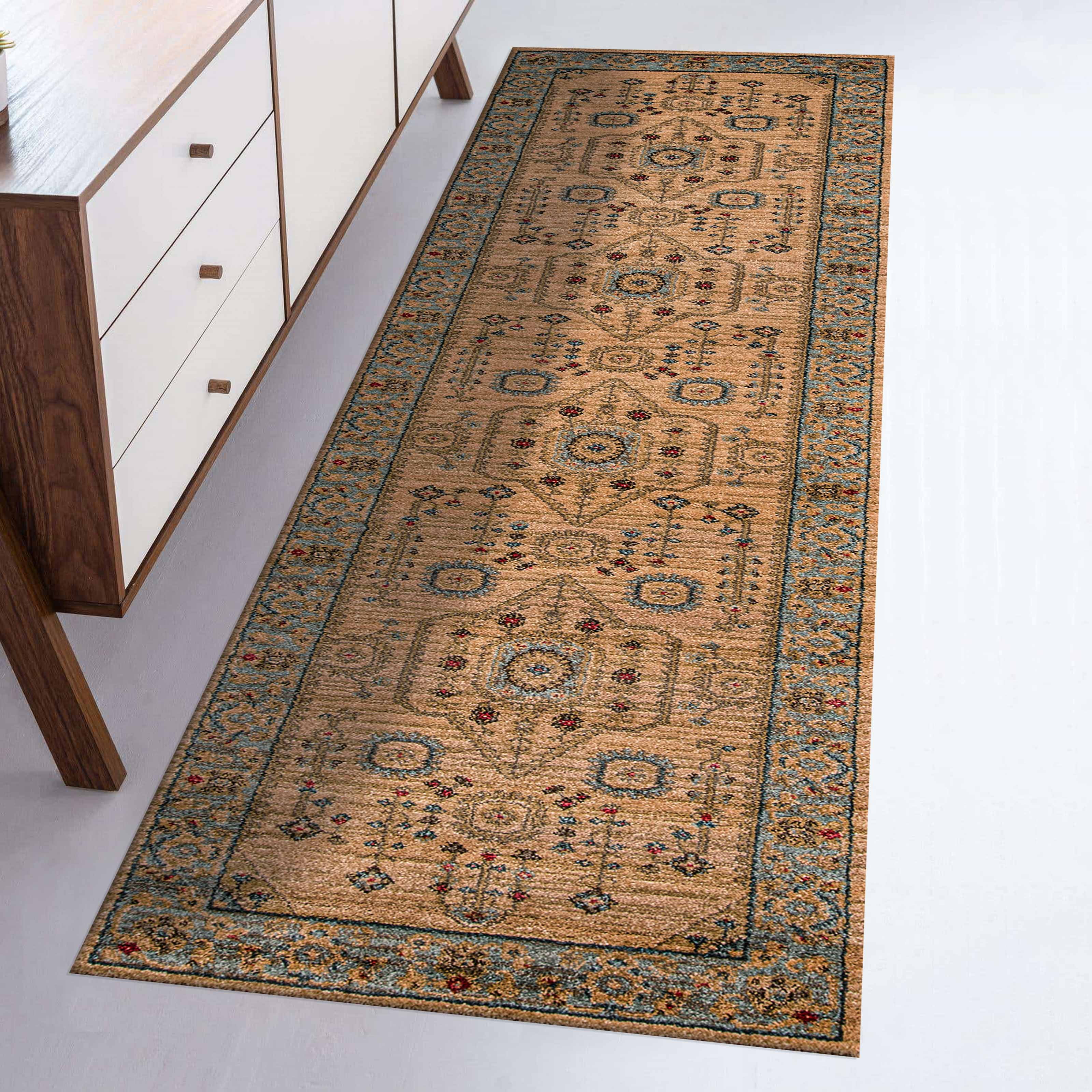 ECARPET Lynda Traditional Runner Rug for Living Room, Bedroom, Dining Room, Entrance, Hallway and More.