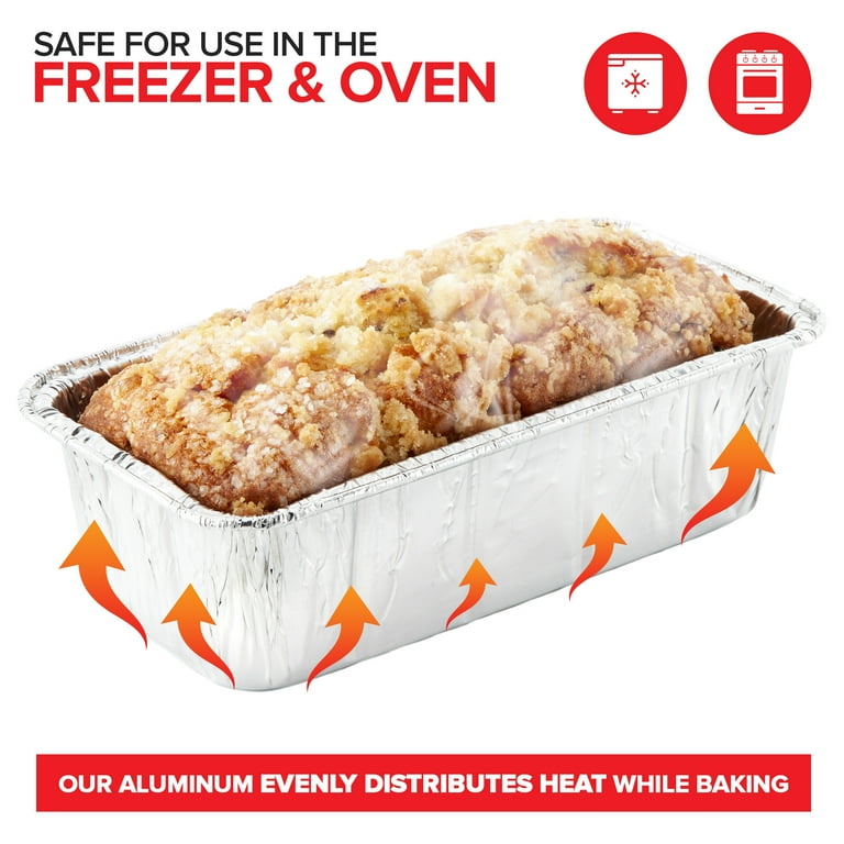 LISHINE 125 Pack Disposable Aluminum Foil Loaf Pans - 1 LB Mini Baking Pans 6.25x3.5x2 Inches