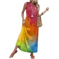 thumbnail image 2 of Women's Summer Maxi Dress 2026 Sleeveless Tie Dye Casual Loose Long Beach Sundress Travel Vacation Outfits, 2 of 7