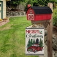 thumbnail image 3 of JOOCAR Merry Christmas Garden Flag Buffalo Plaid Double Sided Burlap Premium Fabric Christmas Red Truck and Christmas Tree Pattern Weather and Fade Size: 18 x 12 inches, 3 of 7