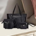 thumbnail image 4 of Women 4 Pcs Top Handle Satchel Hobo Handbag Set Large Tote +Purse +Shoulder Bag+Card Holder Fashion Large Tote Bag, 4 of 6