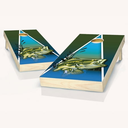 Skip's Garage Fish Solid Wood Cornhole Board Set