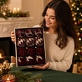thumbnail image 5 of Flocked Christmas Ball Ornaments Set of 12, Textured Xmas Tree Baubles, Hanging Holiday Decorations for Tree Wreath Home Party Decor - Wine, 5 of 7