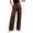 AB668 Brown, variant on Satin Dress Pants For Women Straight Leg High Waisted Formal Trousers Solid Color Work Business Suit Pants,Black,Size S-Xl