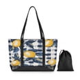 thumbnail image 7 of FORMRS Canvas Laptop Tote Bag for Women with 15.6" Computer Compartments Shoulder Handbag, Beige Plaid Lemon, 7 of 7