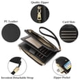 thumbnail image 5 of TAZAG microfiber leather short wallet women's zipper buckle wallet clutch bag anti-theft card holder coin purse, 5 of 6