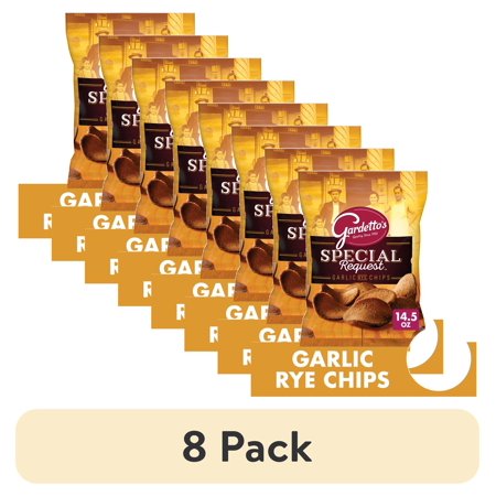 (8 pack) Gardetto's Special Request Garlic Rye Chips, Snack Bag, 14 oz