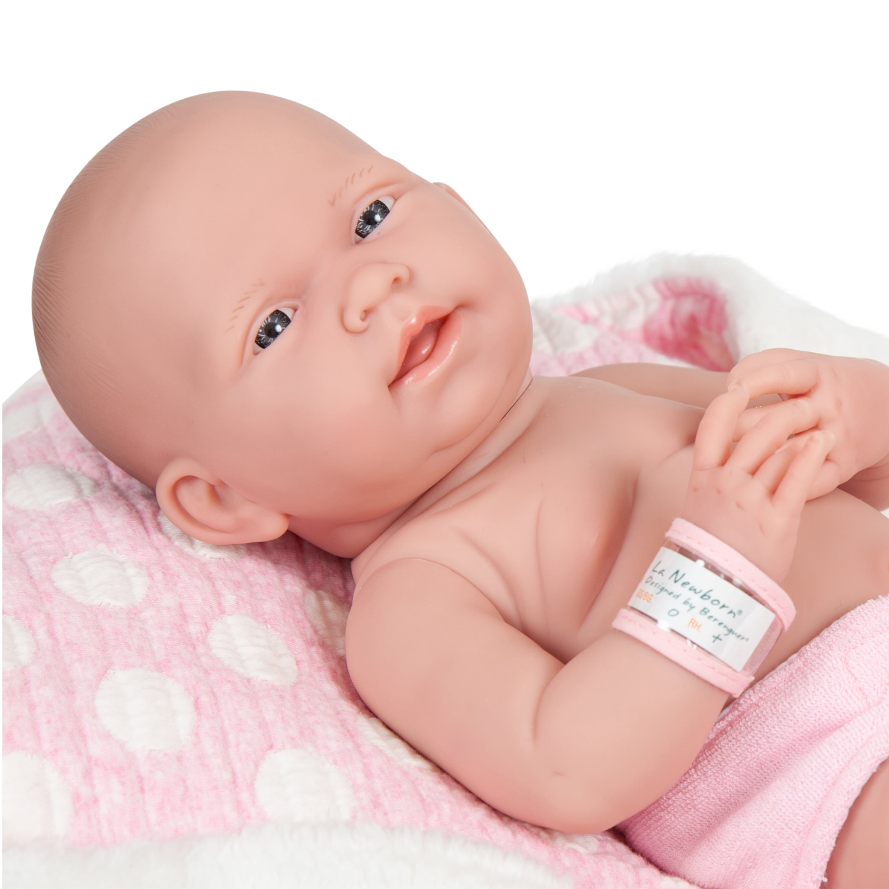 Real Girl Baby Doll 15 | Anatomically Correct | JC Toys - La Newborn |  Made in Spain | Pink Knit Outfit & Accessories | Ages 2+