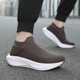 thumbnail image 7 of Men's Slip‑On Sock Style Running Sneakers, Stretch Knit Upper Athletic Shoes with Curved Thick Midsole for Daily Sports and Walking, 7 of 7