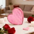 thumbnail image 5 of SIYTUAU Wooden Heart Table Sign Valentines Day Decor Farmhouse Tray Centerpiece Handcrafted Ornament For Home Shelf Desk Display Pink, 5 of 6