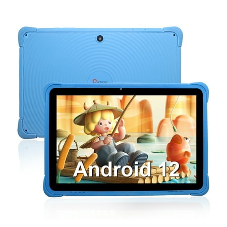 Kids Tablet 10 Inch Android 12 Tablet 32GB ROM 3GB RAM, 1280x800 HD IPS Display, WiFi Android Tablet for Children Toddlers, Blue