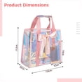 thumbnail image 4 of Beach Tote Bag for Women, Pink Iridescent Beach Bag with Bow, Large Waterproof Shoulder Bag with Phone Pouch for Beach, Travel, Gym, 4 of 5