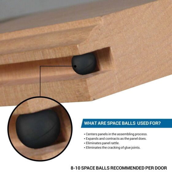 Rok Hardware Pack of 1000 Rubber Space Balls Raised Panel Cabinet Door Spacers for 1/4" Groove