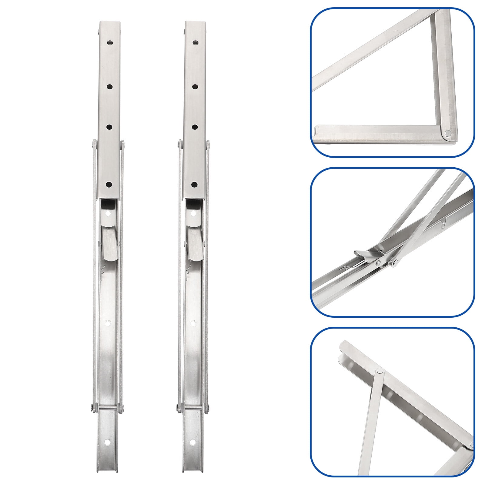LABSERRON 2Pcs Folding Brackets for Shelves for Desk Board Simple Design Stainless Steel Support Racks