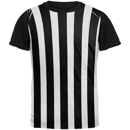 Halloween Referee Costume All Over Mens Black Back T Shirt