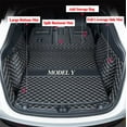 thumbnail image 2 of ZYCHUANGYING 2020-2025 Tesla Model Y 5-Seater(Non for Juniper refresh Model Y) Trunk Liner Full Coverage Rear Trunk Mat+Backseat Mat+High Sides Panel+Door Sill Protector(Black/Beige), 2 of 5