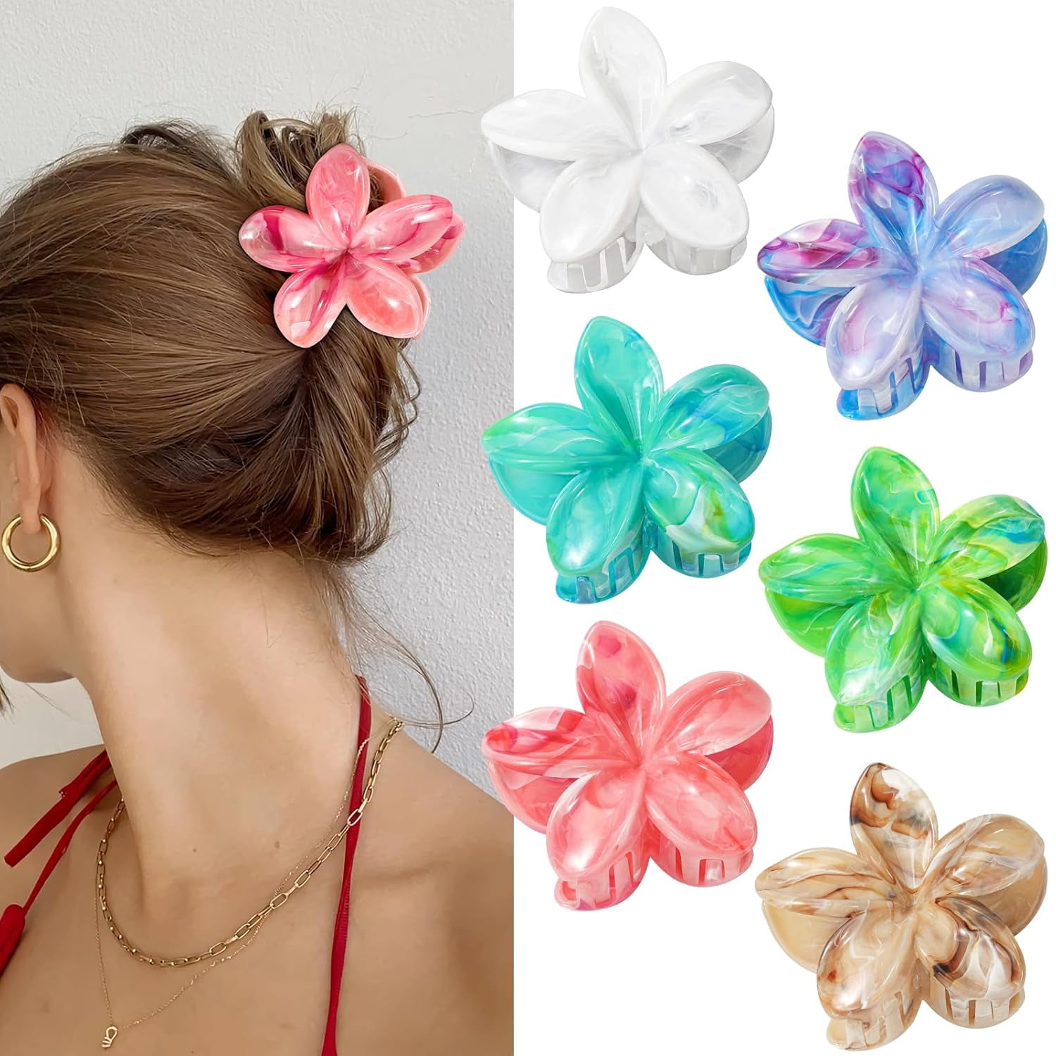 10PCS Mini Pearl Claw Hair Clips, Small Retro Hair Clips with